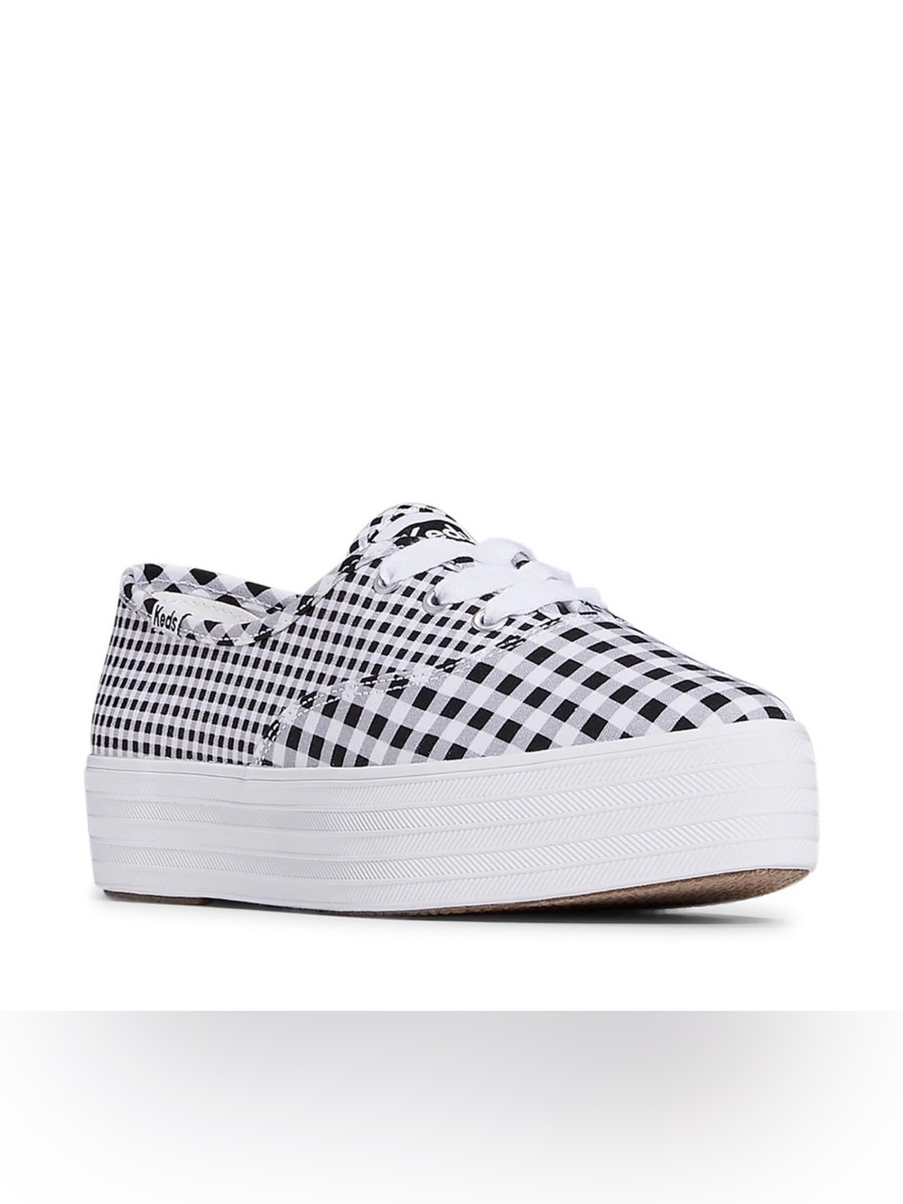 Keds Point Platform Sneakers Women’s 7.5 Black White Gingham Pointed Toe 🖤